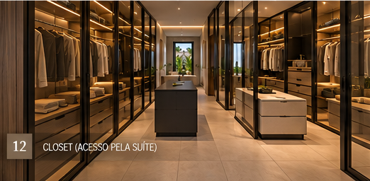 Closet com acesso pela suíte